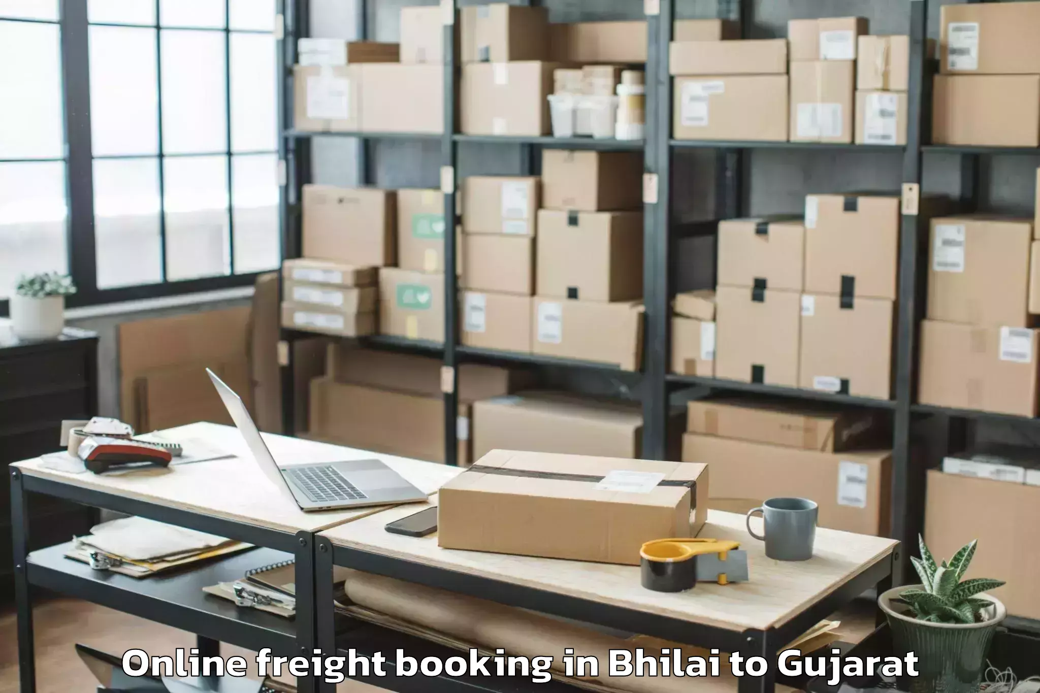 Affordable Bhilai to Porbandar Online Freight Booking